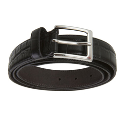 Croc embossed leather belt